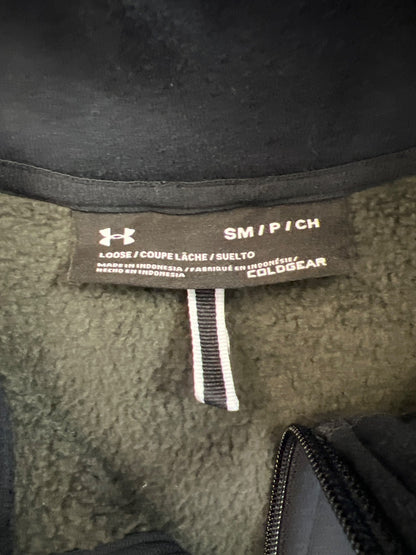Under Armour Men’s Black Fleece Lined Coldgear Full Zip Hooded Sweatshirt - S