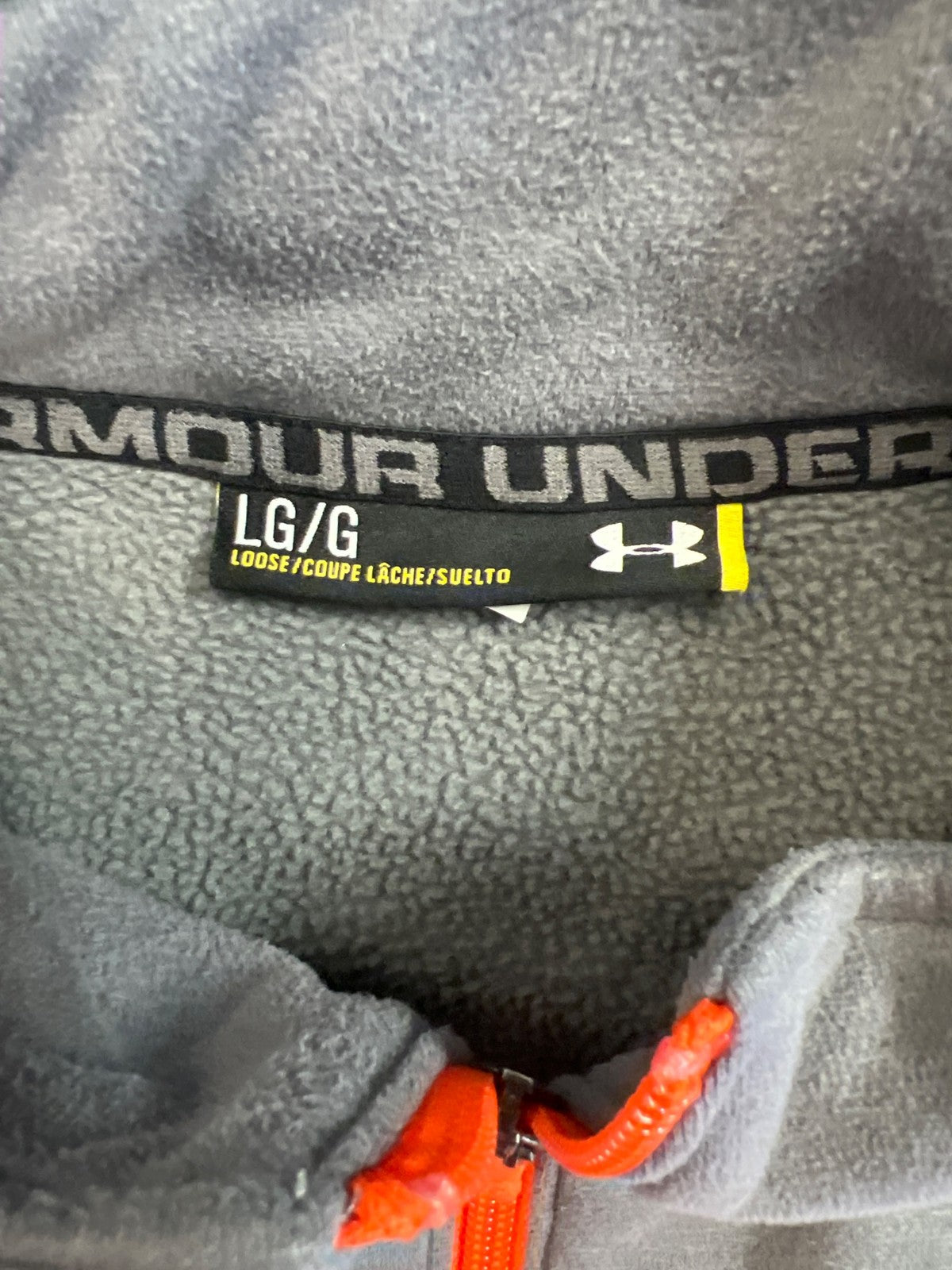 Under Armour Men’s Gray Fleece Lined 1/4 Zip Loose Fit Pullover Sweatshirt - L