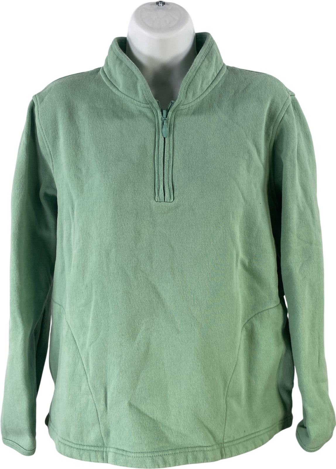 Orvis Women’s Green 1/4 Zip Fleece Lined Long Sleeve Pullover Sweatshirt - M