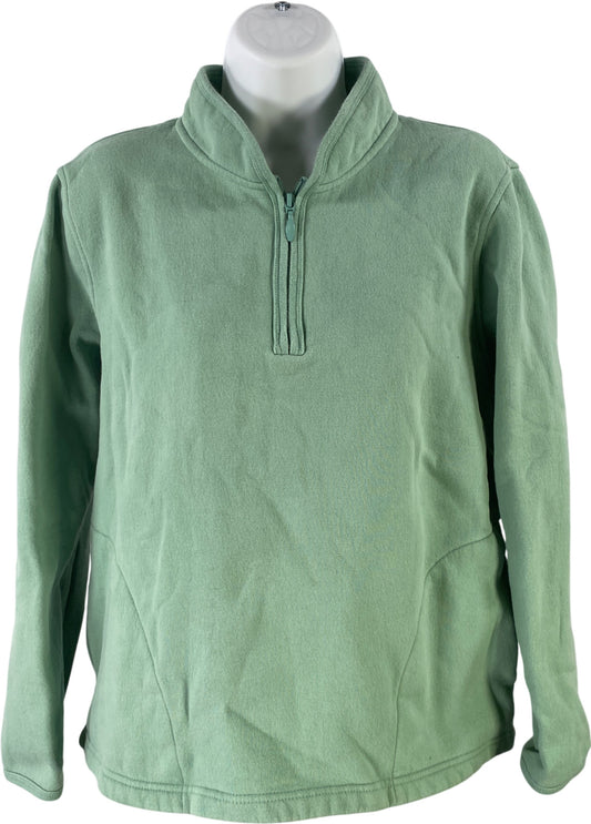 Orvis Women’s Green 1/4 Zip Fleece Lined Long Sleeve Pullover Sweatshirt - M