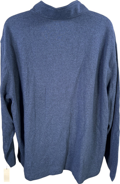 Van Heusen Men’s Blue 1/4 Zip Never Tuck Pullover Sweater - 3XL Big and Tall