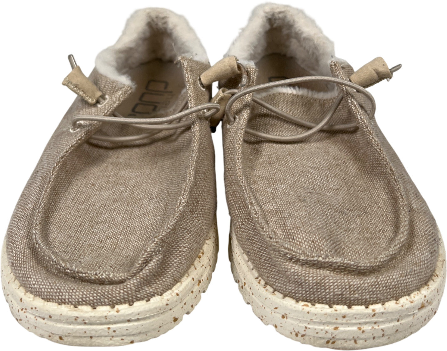 HeyDude Women’s Beige Funk Wool Wendy Lined Slip On Shoes - 8