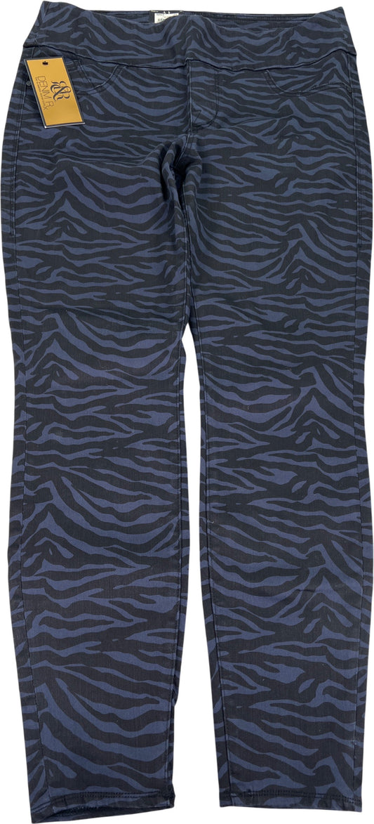Rock and Republic Women’s Blue Fever Zazzy Zebra Pull On Denim Jeans - 16