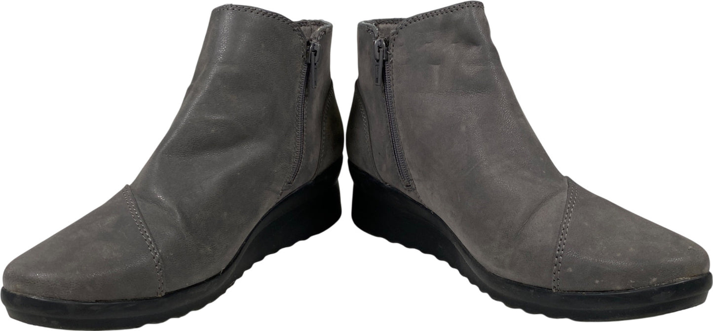 Clarks Cloudsteppers Women’s Gray Caddell Tropic Wedge Ankle Booties - 7.5