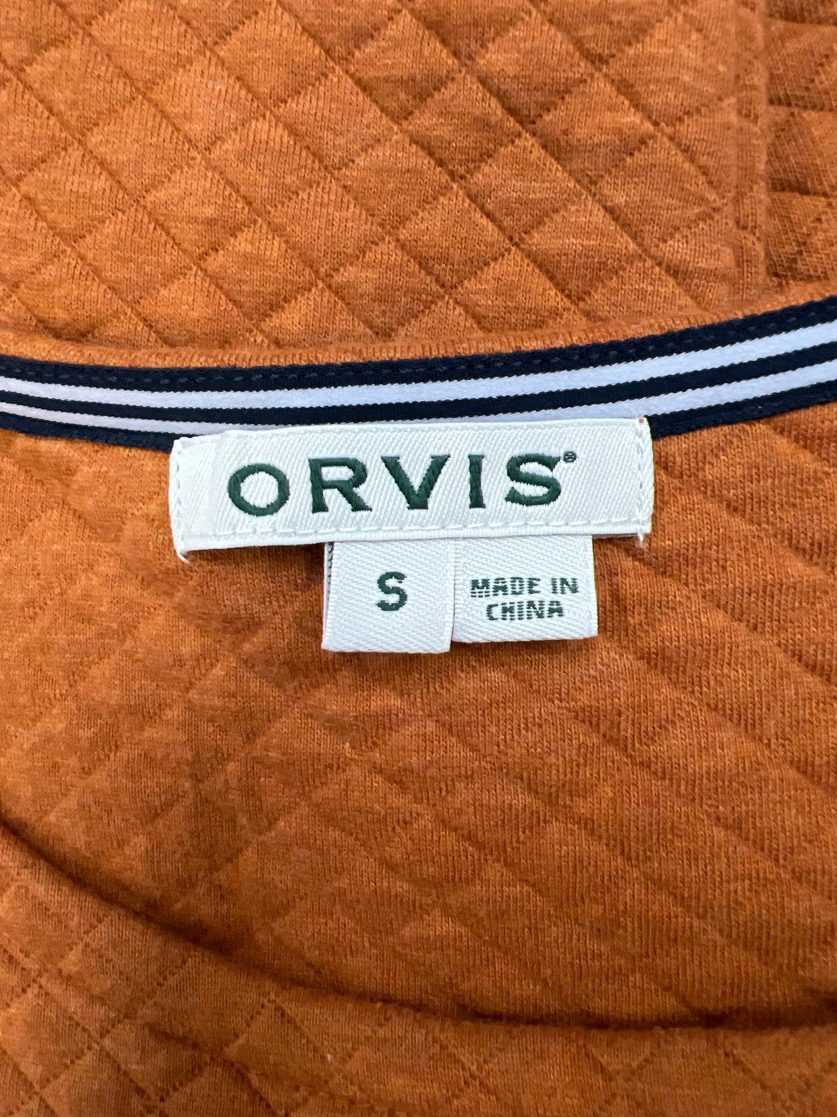 Orvis Women’s Orange Quilted Knit Long Sleeve Shirt - S