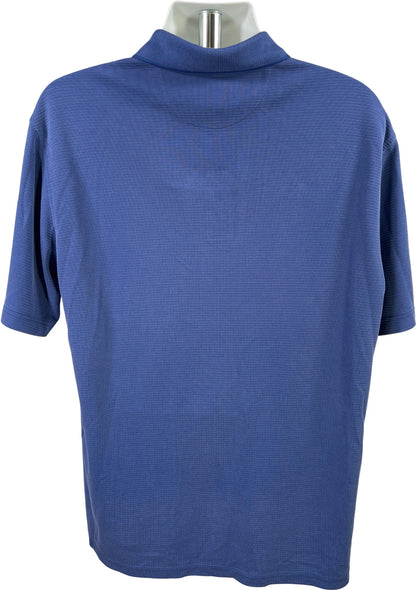 Bugatchi Men’s Blue Short Sleeve Textured Short Sleeve Polo - XL