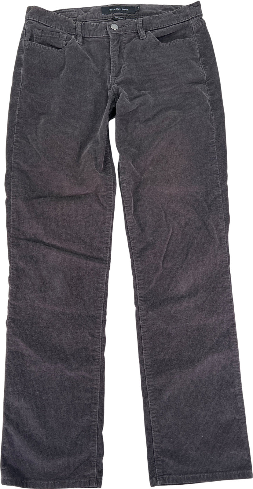 Calvin Klein Women’s Gray Straight Leg Corduroy Jeans - 8