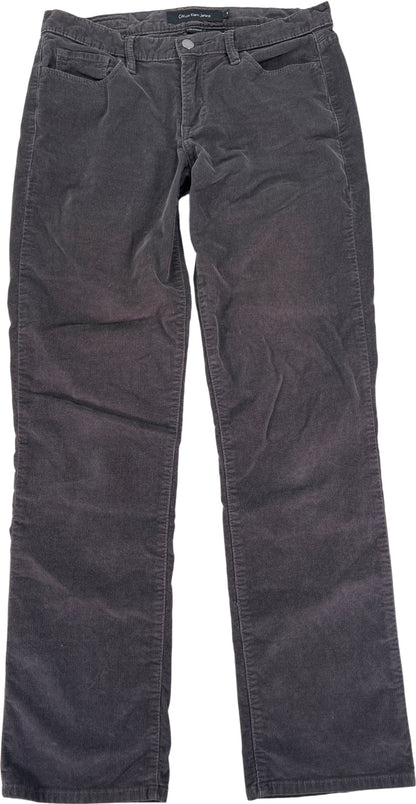Calvin Klein Women’s Gray Straight Leg Corduroy Jeans - 8