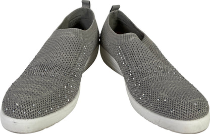 Anne Klein Men’s Gray Rhinestone Yonina Stretch Slip On Sneakers - 7.5