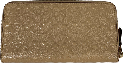 Coach Women’s Beige Embossed Patent Leather Accordion Wallet
