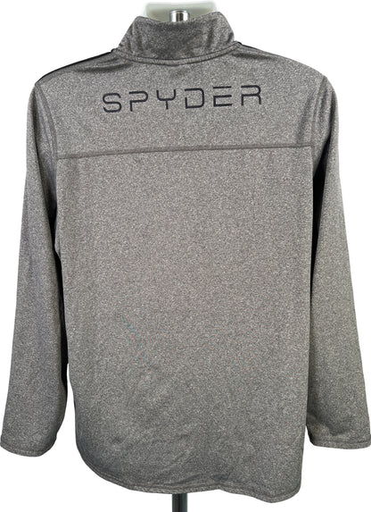 Spyder Active Mens Gray Heathered Long Sleeve 1/4 Zip Pullover Athletic Shirt -L