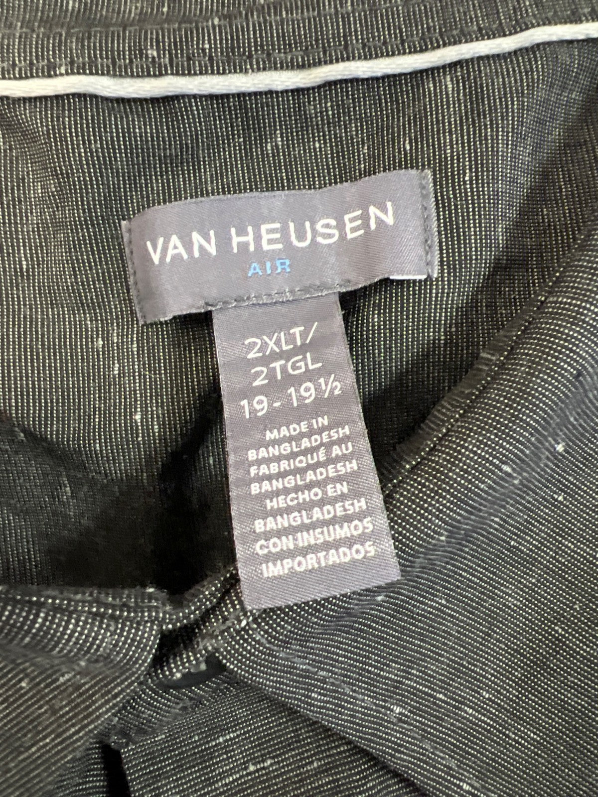 Van Heusen Air Men’s Gray Short Sleeve Button Up Shirt - 2XL Tall