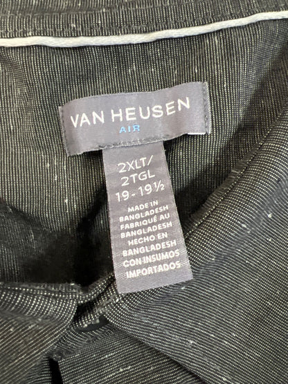 Van Heusen Air Men’s Gray Short Sleeve Button Up Shirt - 2XL Tall
