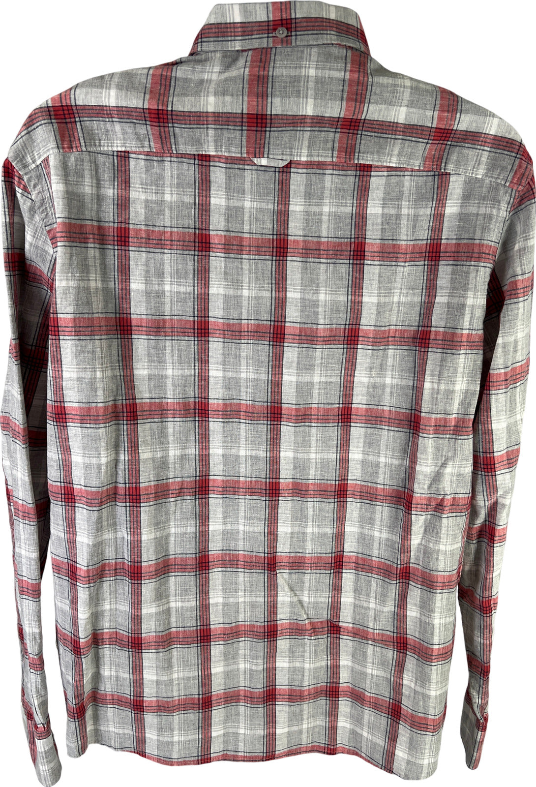NEW 1901 Men’s Grey Heather/Red Plaid Trim Fit Button Up Shirt - XL