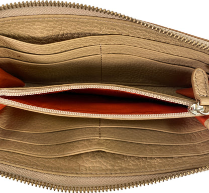 Cole Haan Women’s Beige Pebbled Leather Zip Around Wallet