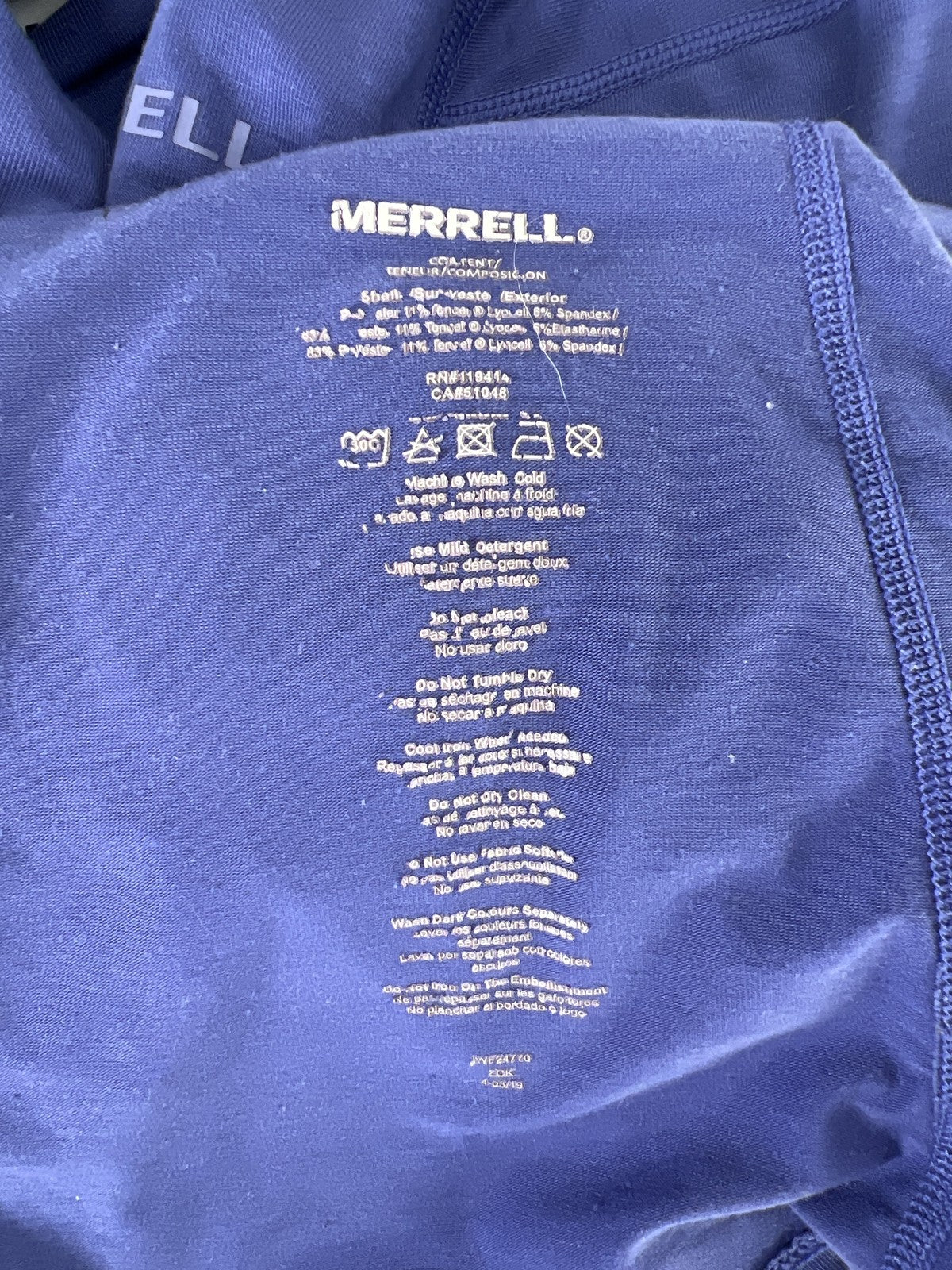 Merrell Women’s Blue Short Sleeve Athletic T-Shirt - M