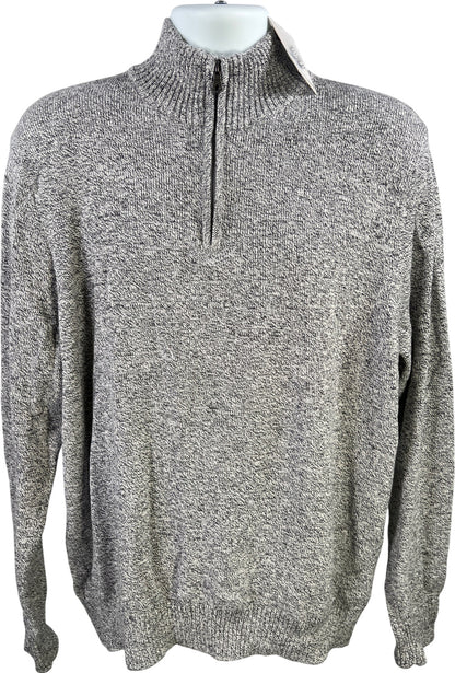 Croft and Barrow Men’s White/Black Long Sleeve 1/4 Zip Pullover Sweater - XXL