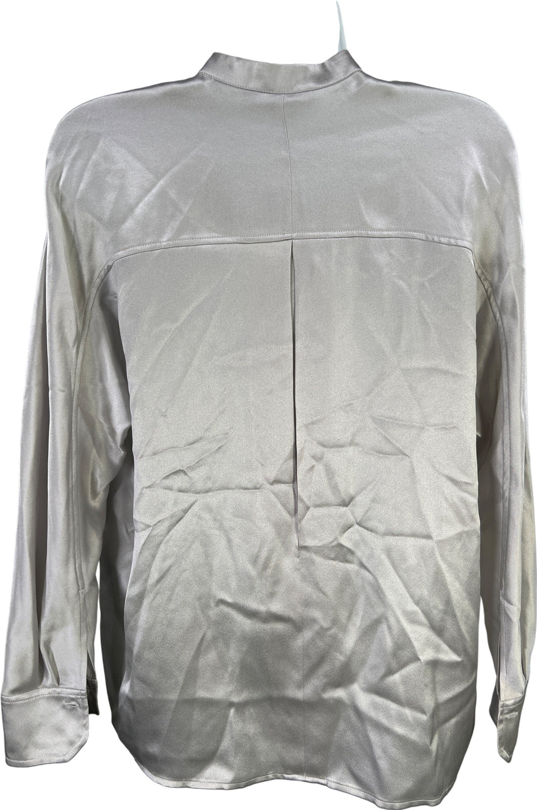 Vince Women’s Gray Satin Silk Long Sleeve Button Up Shirt - XS