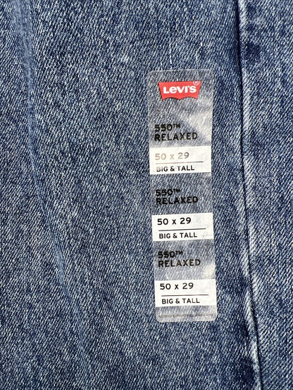 Levi's Men's Medium Wash 550 Relaxed Fit Straight Jeans - 50x29