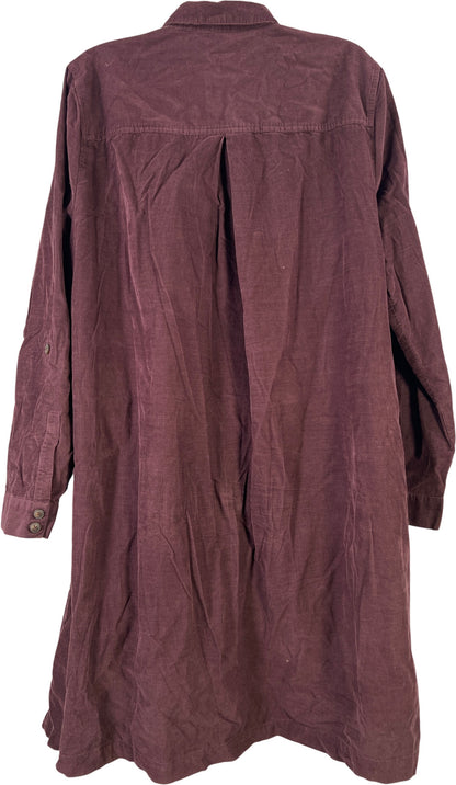 J.Jill Women’s Purple Long Sleeve Button Up Corduroy Shirt Dress - L