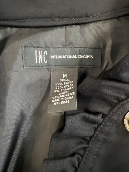 INC International Concepts Women’s Back Beaded Neck Button Up Jacket - M