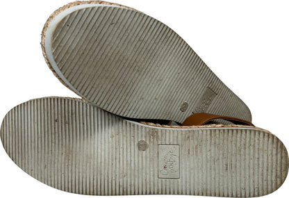 Crown Vintage Women’s Beige/Brown Bonire Woven Platform Ankle Strap Sandals - 10