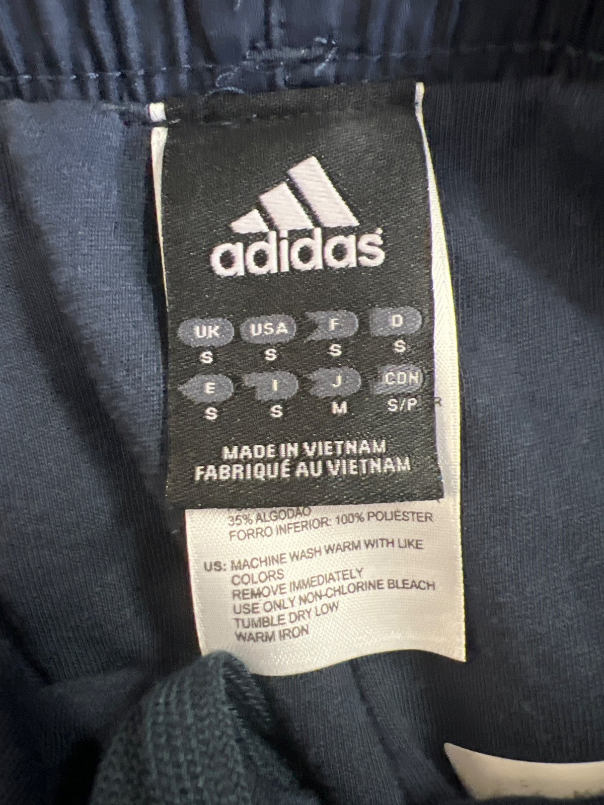 Adidas Men’s Blue Lined Zip Ankle Athletic Track Pants - S