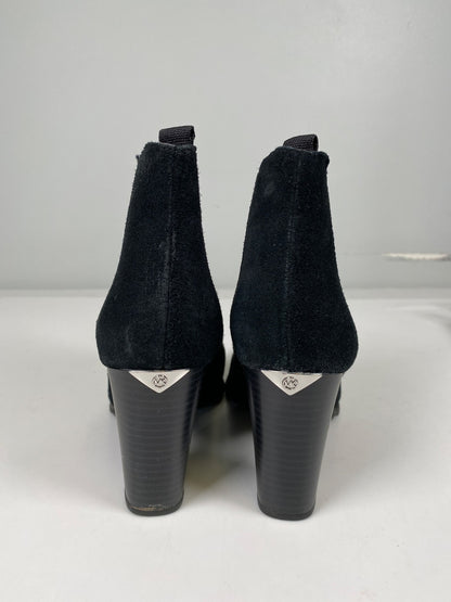 Michael Kors Women’s Black Suede Lottie Heeled Ankle Booties - 6.5