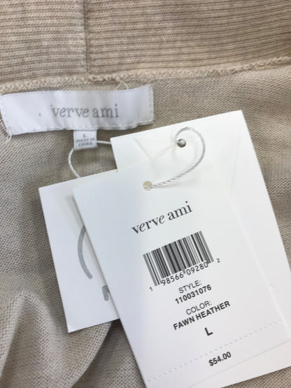 Verve Ami Women’s Beige Long Sleeve Open Front Cardigan Sweater - L