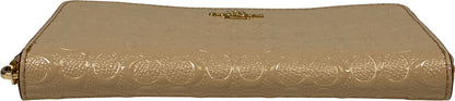 Coach Women’s Beige Embossed Patent Leather Accordion Wallet