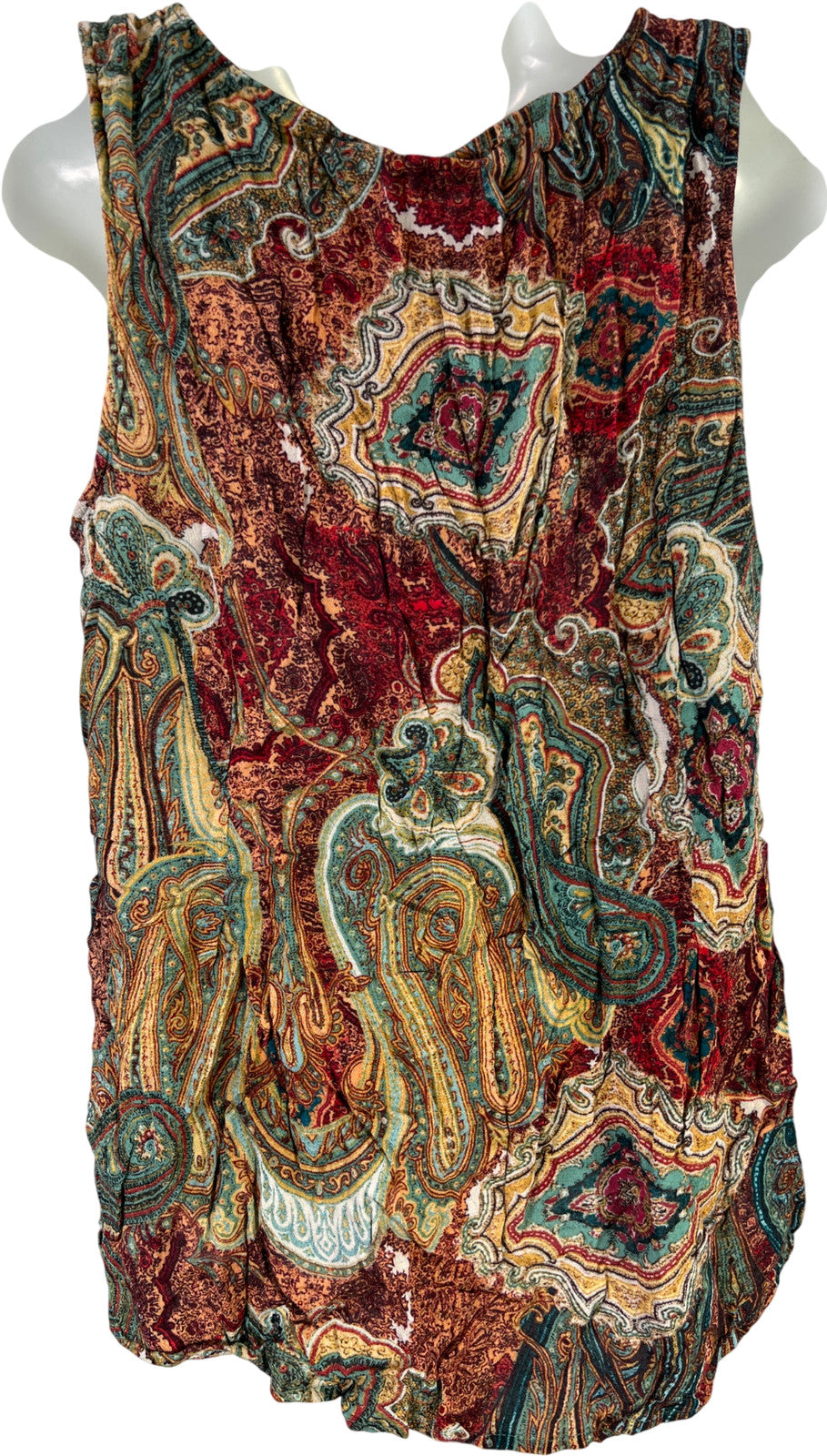 J.Jill Women’s Red/Beige Sleeveless Tank Top - M