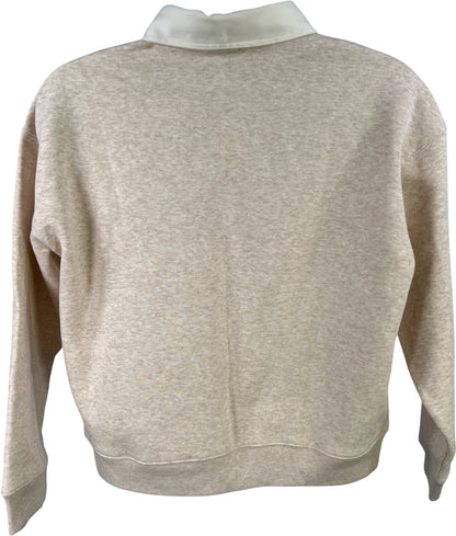 J.Crew Women’s Ivory Long Sleeve Rugby Polo Sweatshirt - M