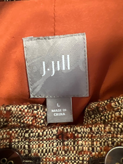 J.Jill Women’s Brown Lined Long Sleeve Tweed Button Up Jacket - L