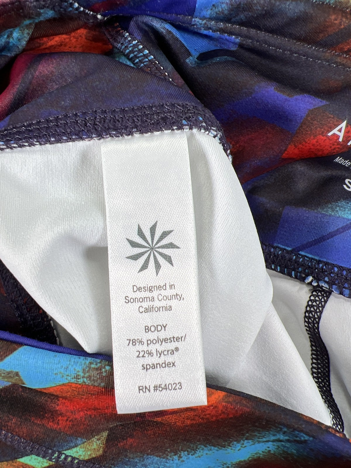 Athleta Women’s Blue/Red Athletic Ankle Leggings - S