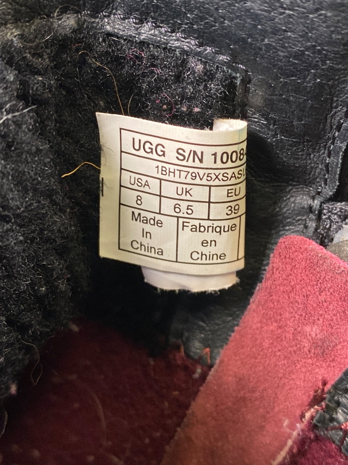 UGG Women’s Black Suede Simmons Shearling Lined Short Mid Calf Boots - 8