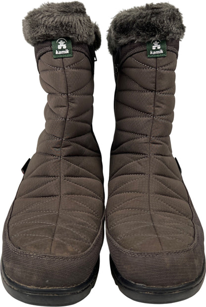 Kamik Women’s Gray Hannah Zip Quilted Waterproof Winter Boots - 8