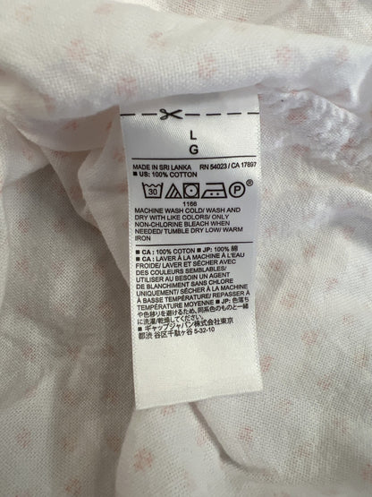 Banana Republic Men’s White/Pink Short Sleeve Slim Fit Button Up Shirt - L