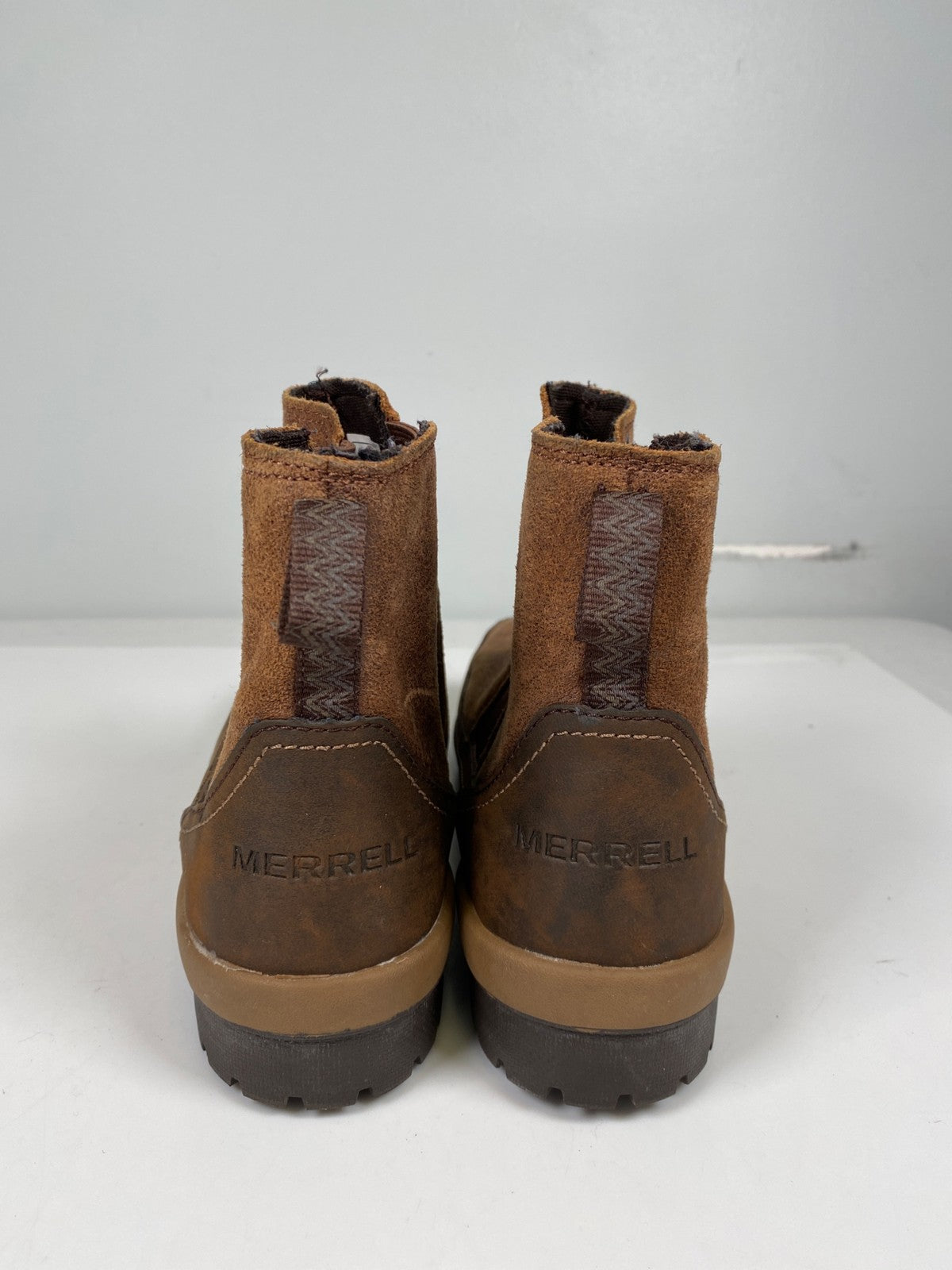 Merrell Women’s Brown Suede Emery Pull On Short Ankle Boots - 11