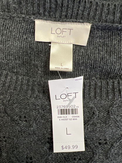 LOFT Women’s Gray Cable Knit Long Sleeve Sweater - L