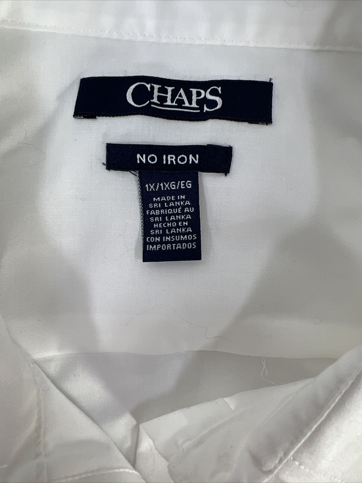 NUEVA camisa con botones de manga larga con icono blanco de Chaps para mujer - Plus 1X