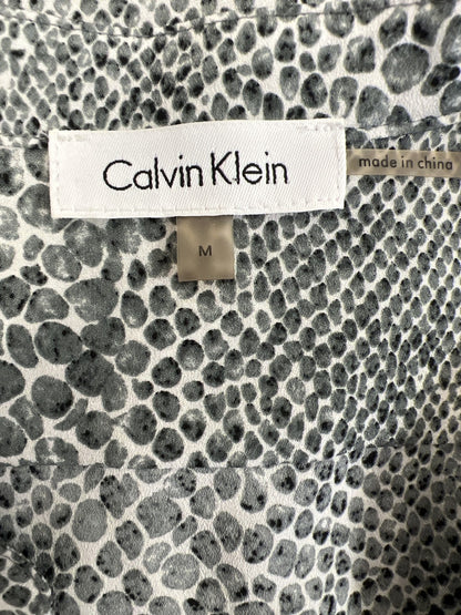 Calvin Klein Women’s Gray Long Sleeve Button Up Blouse - M