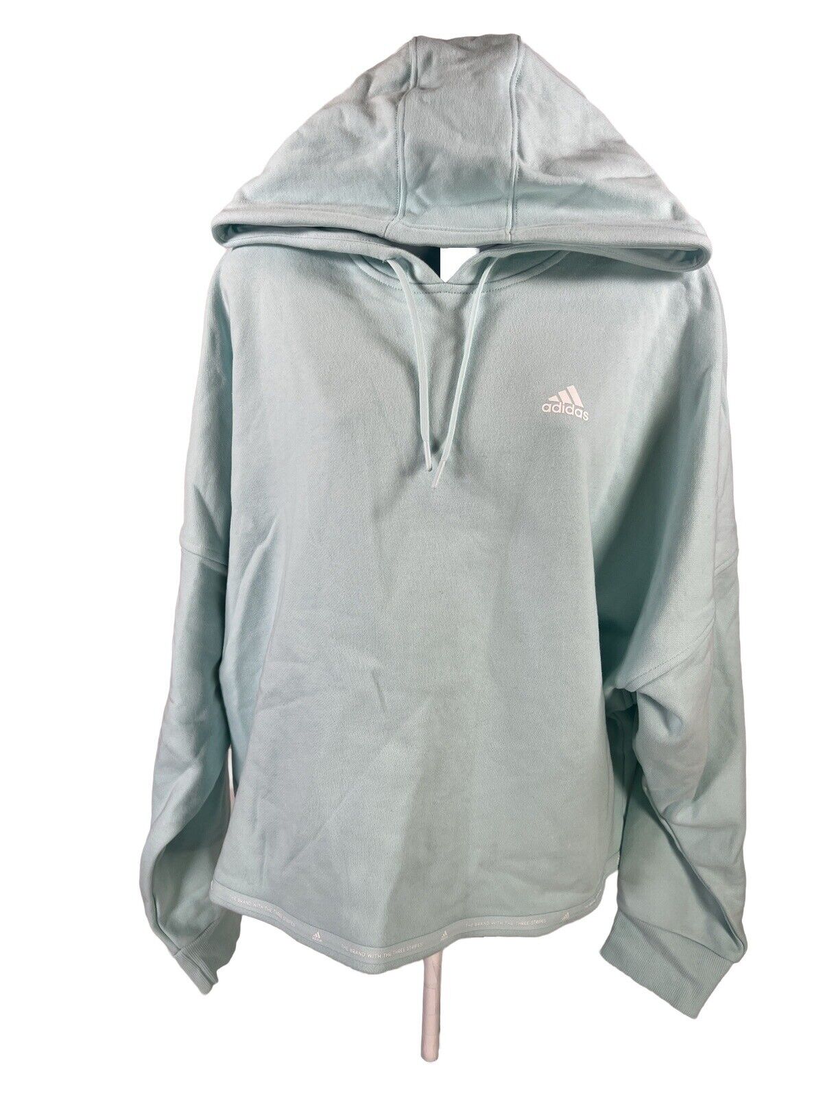 NEW adidas Women's Blue Crop Fit Pullover Hoodie - S