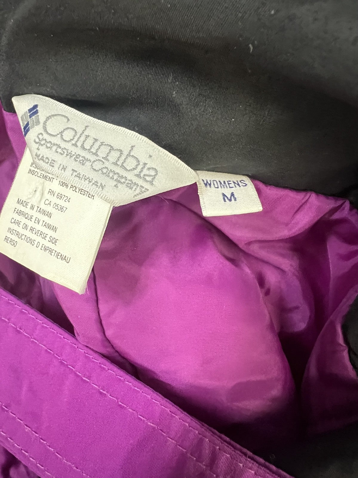 Columbia Women’s Purple 100% Nylon Snow Bibs Pants - M