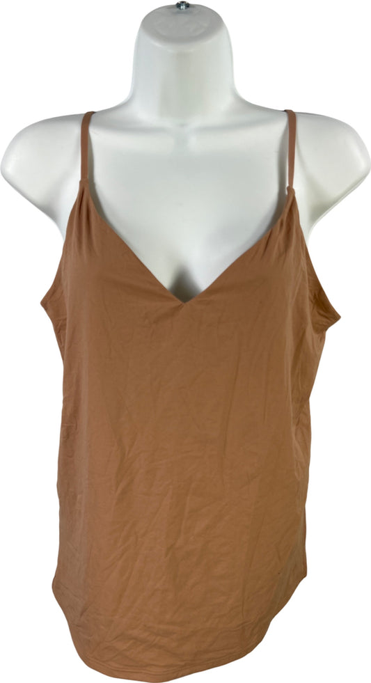 White House Black Market Women’s Beige V-Neck Cami Tank Top - L