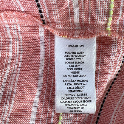 NEW Beach Lunch Lounge Women's Pink/Coral Sleeveless Button Up Shirt - XL