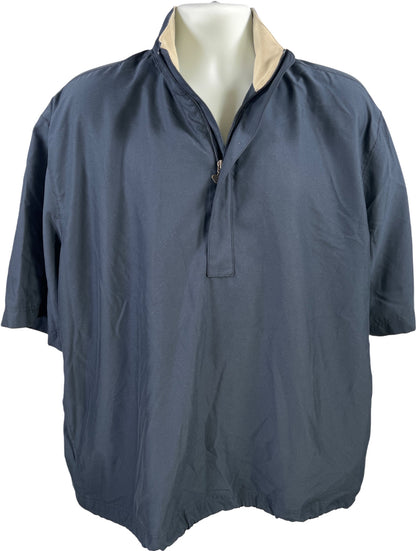 Callaway Golf Men’s Blue Short Sleeve Microfiber 1/4 Zip Pullover Jacket - L