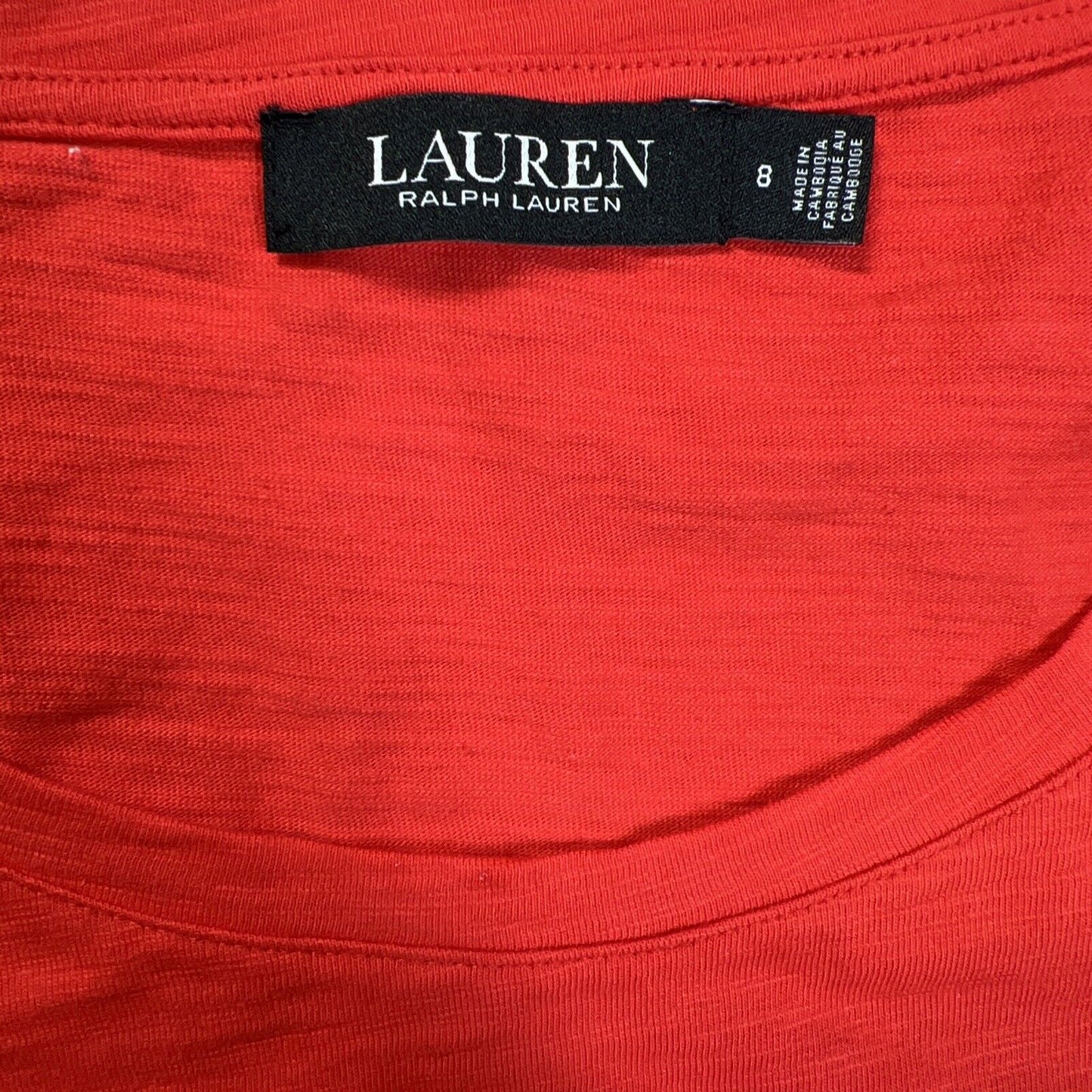 LAUREN Ralph Lauren Women's Red Wrap Short Sleeve Dress - 8