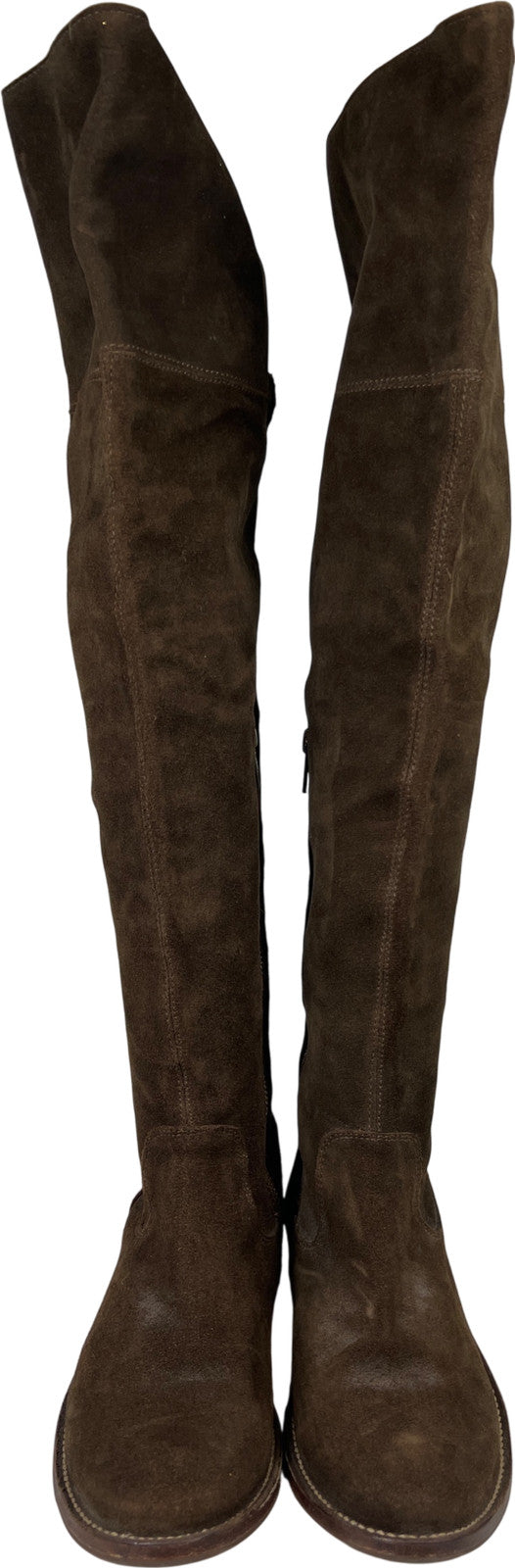 Frye Women’s Green Suede Shirley Over The Knee Tall Fashion Boots - 8.5