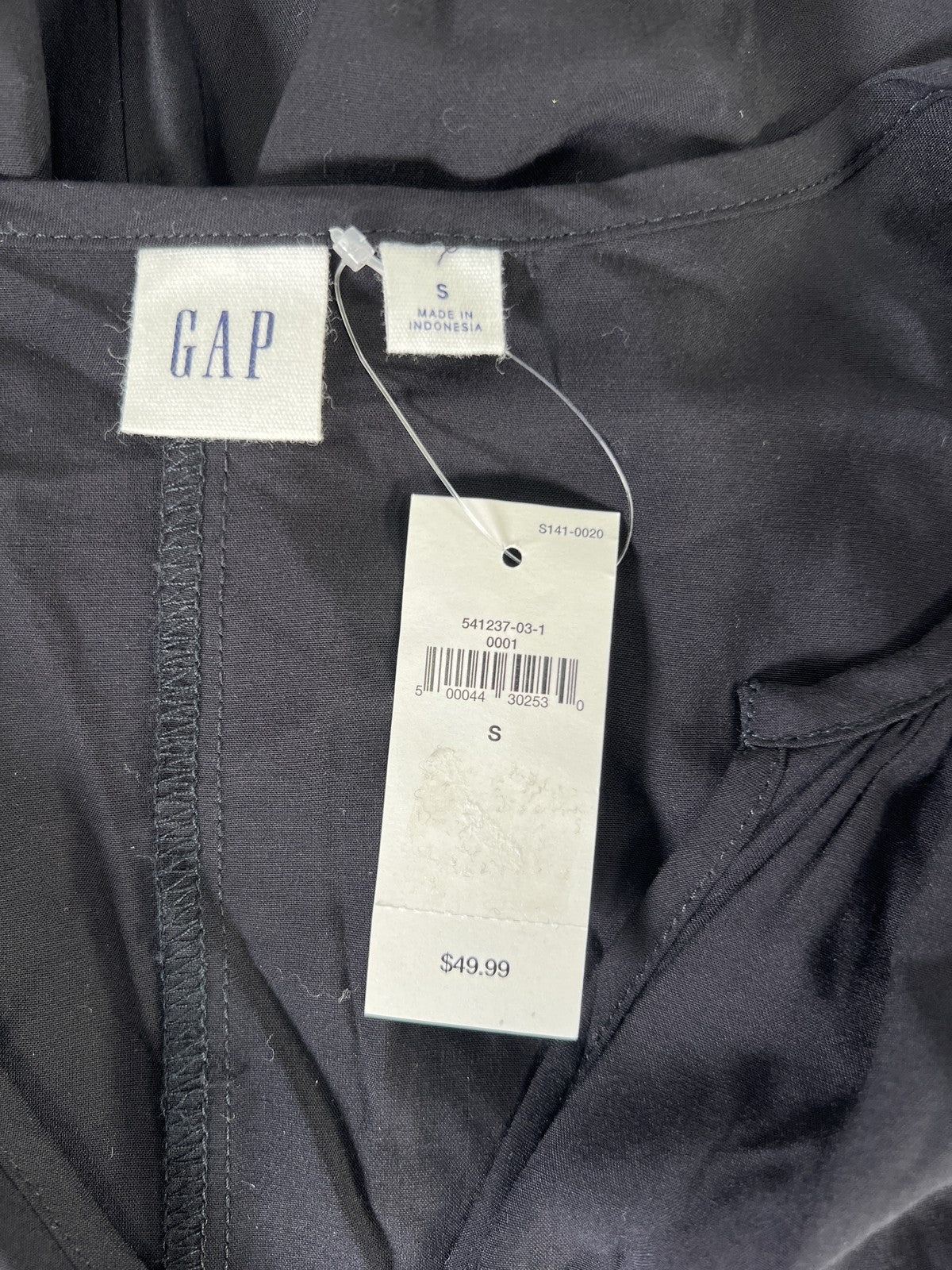 Gap Women’s Black V-Neck Short Flutter Sleeve Shift Dress - S