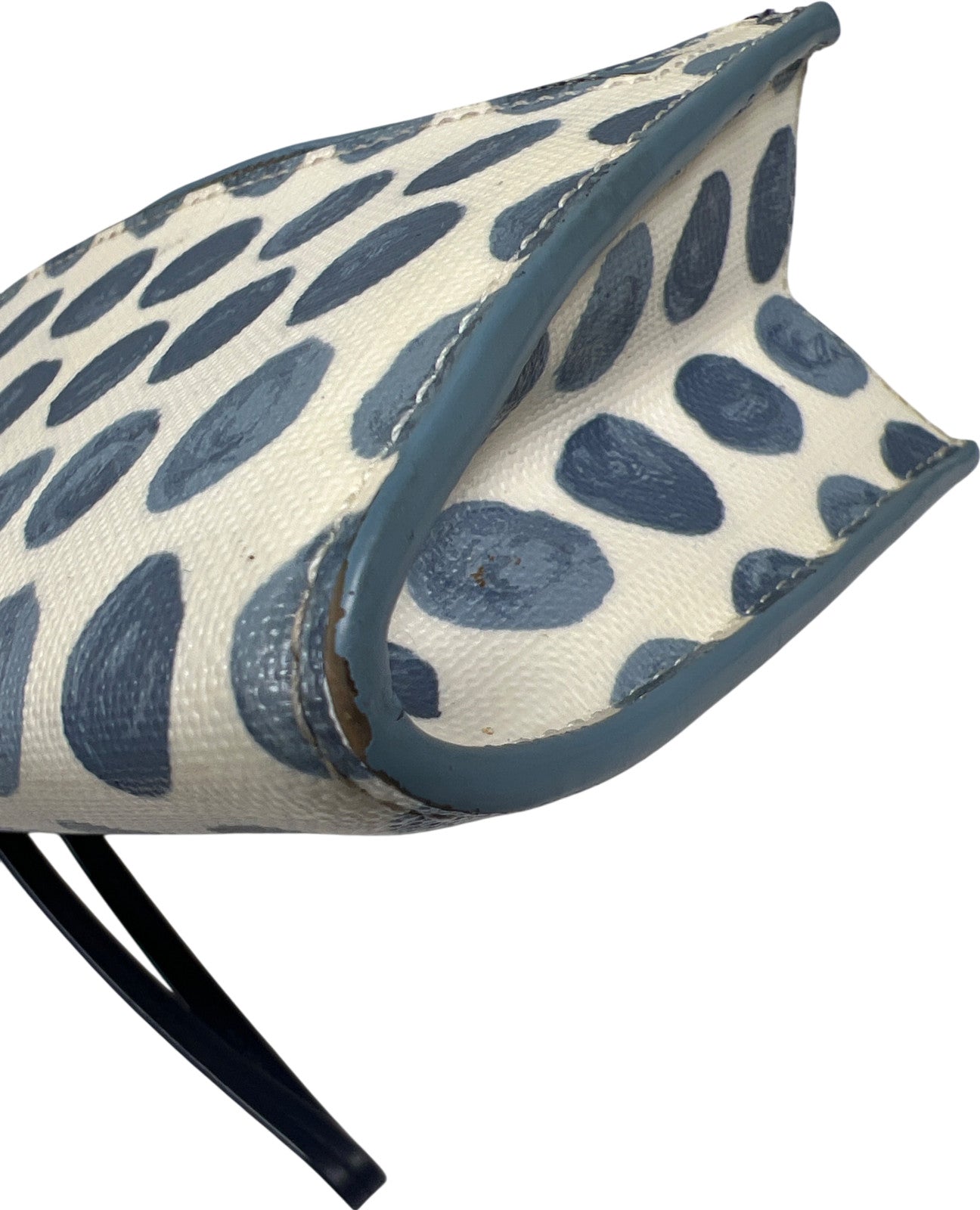 Coach Blue/White Coated Canvas Bleecker Painted Dot Zippy Wristlet Wallet